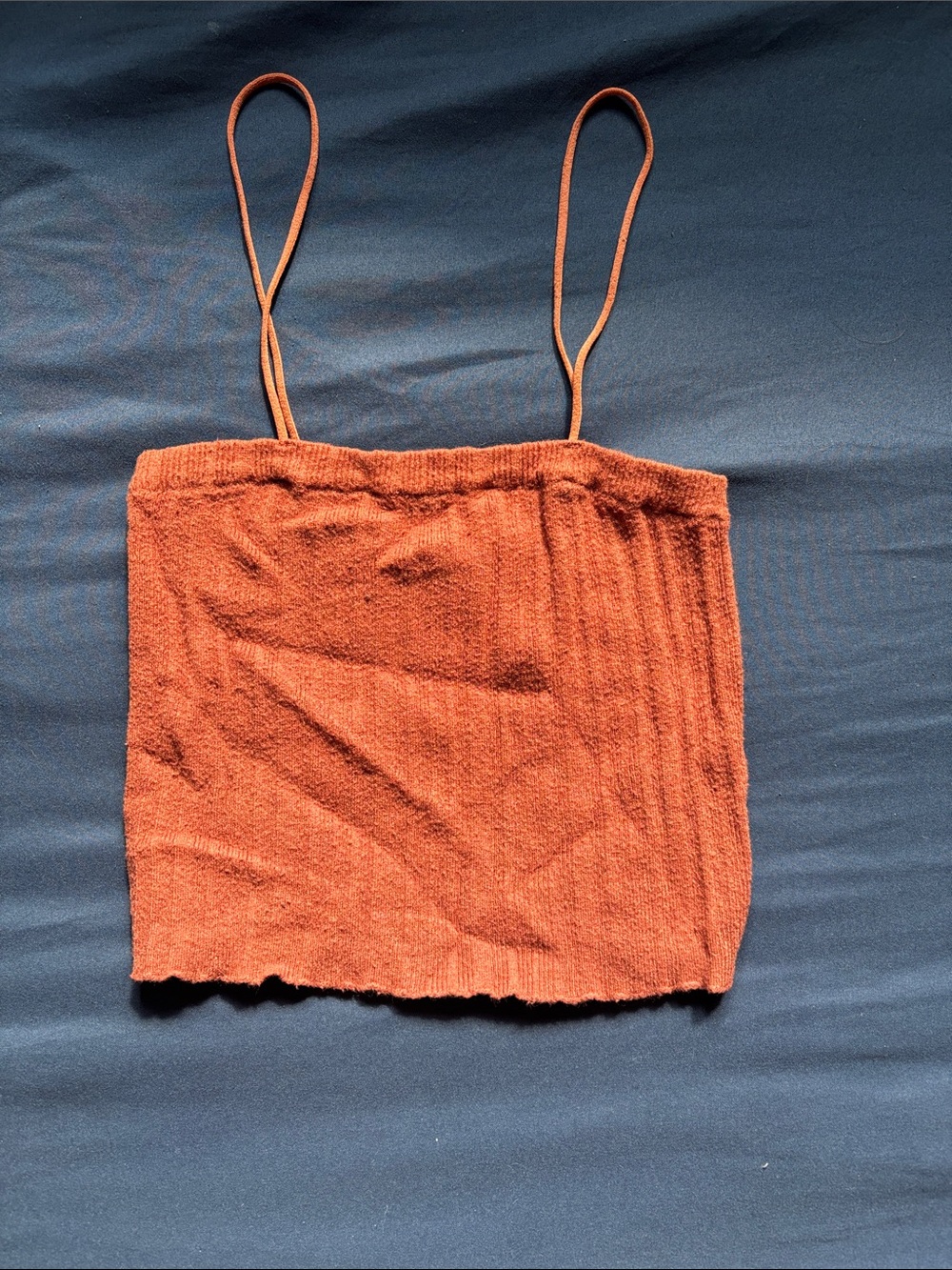 Aeropostale Rust-Toned Knit Spaghetti Strap Crop
